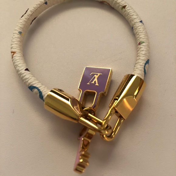 Louis Vuitton White Monogram Multicolor Luck it Bracelet - Picture 3 of 7